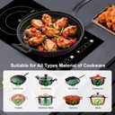 Dual Coil Design of Infrared Double Burner, 1800W Electric Ceramic Hot Plate for Cooking, 2 Burner Cooker Portable Countertop or 12inch Built-in Cooktop Radiant Stove Top, Compatible with All Cookware