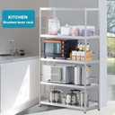 susunnus Stainless Steel Shelves 3 Tier Storage Shelves for Kitchen Garage Shelves Heavy Duty Shelving Metal Shelving Units and Storage Kitchen Industrial Storage Rack(with Guardrails)