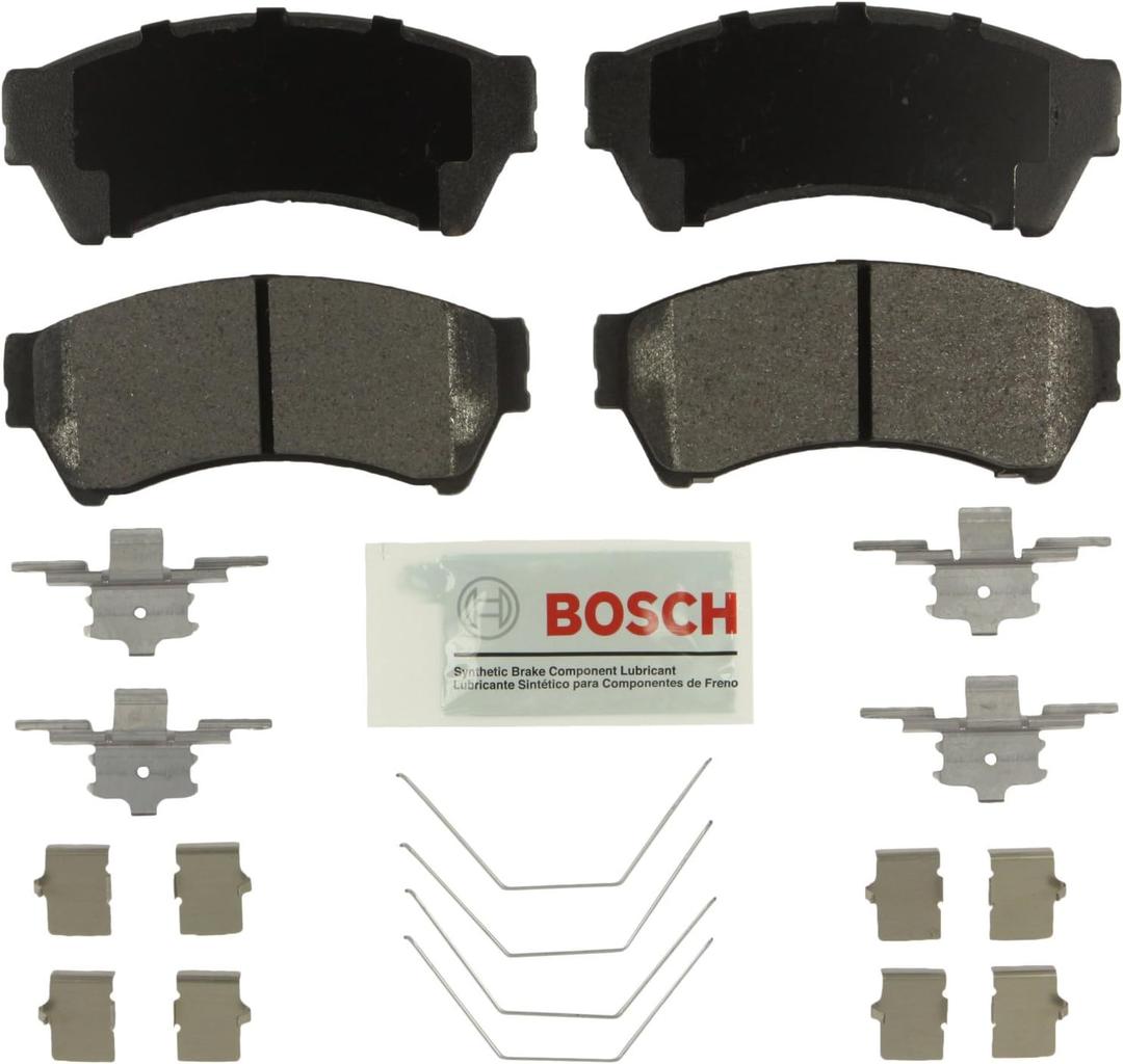 BOSCH BE1164H Blue Ceramic Disc Brake Pad Set With Hardware - Compatible With Select Ford Fusion; Lincoln MKZ, Zephyr; Mazda 6; Mercury Milan; FRONT