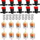 KIPA 1/4" In Line Fuel Gas Filter Shut Cut Off Valve Clamp For 494768 697947 698183 John Deere AM36141 AM107340 49019-7001 lawn mower Pack-10