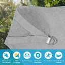 Amagenix Sun Shade Sail 12'X12' Curved Edge Outdoor Shade Canopy Light Grey Breathable 95% UV Block Shade Cloth for Patio Garden Backyard (We Make Custom Size)