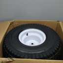 GICOOL 20x10.00-8 Lawn Mower Tire and Wheel, 4 Ply Tubeless Tire, Replacement 20x10-8nhs Riding Lawn Mower and Tractor Rear Tire and Wheel Assemblies, 3.5" Offset Hub, 3/4" Borehole, and 3/16" Keyway