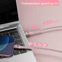 USBC Cable 10FT, 2Pack Long USBC Fast Charging Cable, Nylon Braided USB C to USB C iPhone Charger Cord Compatible with iPhone 17/16/15/Pro Max/Plus/Samsung Galaxy S23/LG and More-Pink