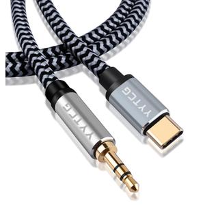 YYTCG Audiophile HiFi USBC to 3.5mm Aux Cable 1.96ft/0.6m  4N OFC Core, 24K GoldPlated Plug, Nylon Braided, Compatible with Headphones/Amplifiers for Car/Home