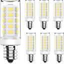 YUIIP Dimmable E12 LED Bulb 4W Equivalent 40W Halogen, 6000K Daylight White AC120V C7 E12 Candelabra Base Light Bulbs for Ceiling Fan Chandelier, 400LM 6 Pack