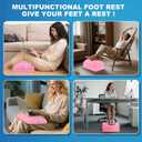 Foot Rest for Under Desk at Work, Foot Stool with Washable Cover, Comfortable Office Desk Accessories, Footrest with 3 Adjustable Heights, for Offices Gaming Chair, for Leg Support, Pink
