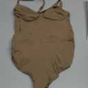 SHAPERX Women's Shapewear Bodysuit Tummy Control Body Shaper Seamless Sculpting Snatched Waist Body Suit (Brown Thong,
L/ XL

)