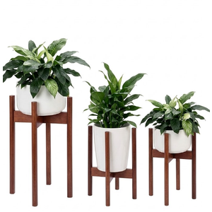 Rossny Bamboo Plant Stand, 11in Indoor And Shelter Area