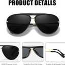 LVIOE Oversized Aviator Sunglasses for Women Men Trendy Shield Sun Glasses UV400 Protection Square Frame (A1 Black/Grey)
