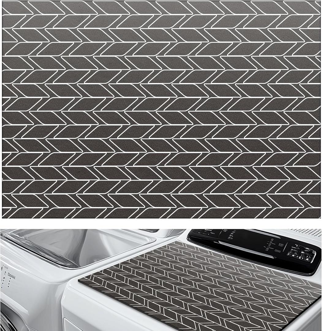 Teenyyou 1 Pcs 26" x 18" Dryer Top Protector Mat, Washer and Dryer Topper, Non Slip Waterproof Machine Cover Dust Proof Quick Drying Topper Pad for Laundry and Kitchen (Classical)