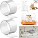 Juexica 2 Pcs 82.7 x 4.5 Inch Guinea Pig Cage Liner Clear Cuttable Critter Liner with Pre Drilled Holes Urine Guard Extra Long Liner with 100 Zip Ties for Rabbit Hamster Ferret Chinchilla