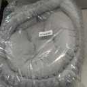 BALANCE Cat Bed Kitten Bed, Washable Round Cat Beds for Indoor Cats, Super Soft Plush Faux Fur Pet Bed for Puppy and Kitten with Anti-Slip Bottom (Grey)  20.0"L x 20.0"W x 8"Th