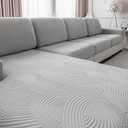 Couch Cushion Covers for Sectional and L Shaped Sofa, Stretch Soft Sofa Covers Washable Wear Resistant Slipcovers Furniture Protector Pet-Friendly (1PC Large Sofa Cover, Light Gray) (1PC Large, Light Gray)