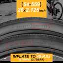 WHEELO 26 inch Cruiser Bike Tires Set: 2-Pack 26x2.125 Replacement Puncture-Resistant Bicycle Tires and Pair 26-inch Inner Tubes with Tire Levers for Beach Cruiser and Urban Commuting Bicycle