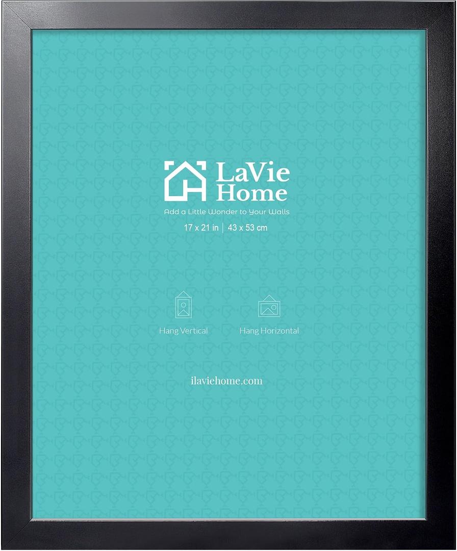 LaVie Home 17 x 21 Picture Frame, 21x17 Poster Frame with High Definition Plexiglass, Horizontal or Vertical Wall Gallery 17 x 21 Poster Frames Suitable for Photos, Artworks, Posters,Puzzle, Black 1pc