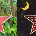 Star Solar Light Patriotic Decor for Outdoor-Garden,Patio,Tree,July 4th Country Star Indoor/Outdoor Memorial Day Decoration,Red