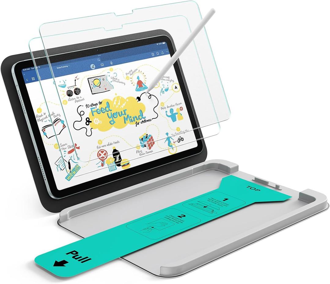 ESR 2 Pack Paper-Feel Screen Protectors for iPad Pro 13 Inch (M5/M4) 2025/2024, 9H Matte Writing Tempered Glass Film with Ultra Fit Tray, Write and Draw Like on Paper, Anti-Glare, Bubble-Free