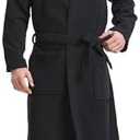 FashGudim Terry Cloth Robes for Men Big and Tall Short Men's Kimono Robe Super Absorbent Spa Bathrobe Calf Length With Pockets XL