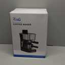 6 Bar Espresso Machine, 800W Compact Coffee Maker with Stainless Steel Cup Warmer, Steam Milk Frother, Automatic Pressure Relief, Cappuccino & Latte Maker, Black, for Home and Office