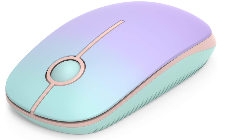 Unipows Wireless Mouse  2.4G Slim Portable Computer Mouse with Nano Receiver, Less Noise Mobile Optical Mice for Notebook, PC, Laptop, Desktop (Gradient Mint Green)