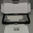 YUNZII AL68 Wireless Mechanical Keyboard,Full Aluminum CNC,60% Layout with Knob, QMK/VIA Software,Gasket Mounted,Hot Swappable,RGB Backlit,BT/2.4G/USBC for Mac/Win (Silver, Gateron Zero)