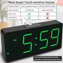 Peakeep Battery Operated Digital Alarm Clock for Bedrooms - Cordless Large Big Numbers 4 Dimmers, Auto Dimming for Seniors, Adjustable Volume Loud Alarm Clock for Heavy Sleepers Adults (Green Digits)