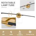 Modern Bathroom Light Fixtures Over Mirror 43 Inch, 33W 360° Rotatable Dimmable 4000K Led Vanity Light Bar, Black and Gold Bathroom Vanity Lights Above Mirror