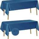 Fokitut 2 Pack Waterproof Rectangle Tablecloth, 60x120 Inch,Stain Resistant and Wrinkle Polyester Table Cloth, Fabric Table Cover for Kitchen Dining, Wedding, Party, Holiday Dinner-Mediterranean Blue