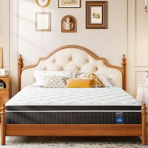 12 Inch Queen Size Mattress in a Box, Strengthen Gel Memory Foam Hybrid Queen Mattresses with Motion Isolation & Pressure Relief, Strong Edge Support, Medium Firm
