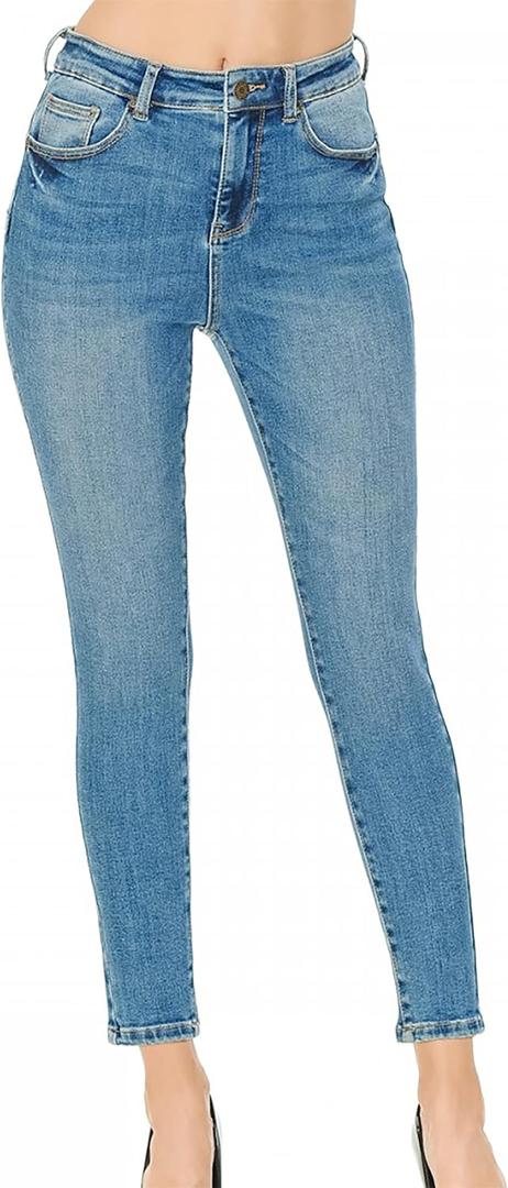 WAX JEAN Women's Butt I Love You Push-Up Classic 5-Pocket Ankle Skinny Jeans (1)