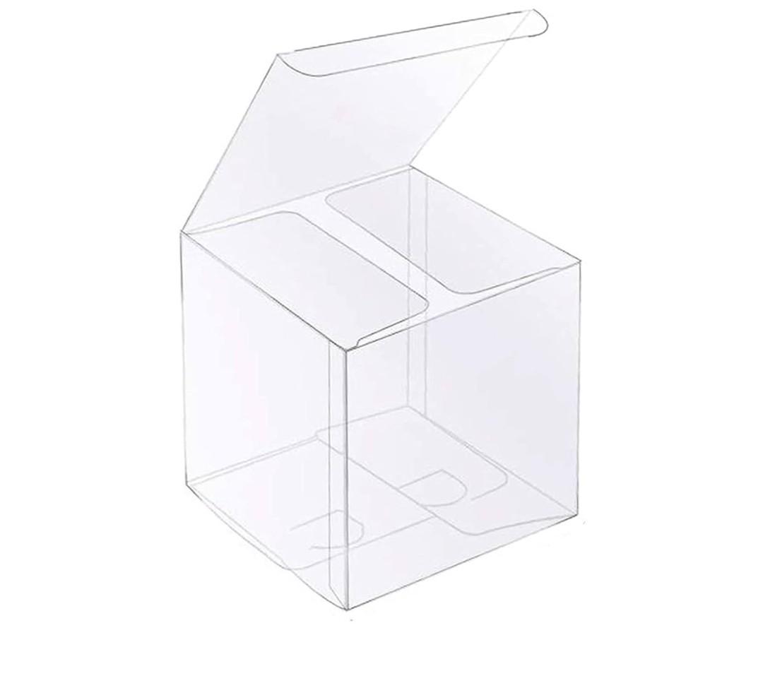 50 PCS Clear Favor Boxes,4 x 4 x 4 inch Plastic Clear Gift Boxes for Wedding,Birthday,Easter Mother's Father's Day Party,Caja Transparente Para Regalo