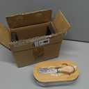 Butter Dish with Lid, Glass Butter Container for Countertop, Butter Keeper Holder with Wood Lid and Knife for East West Coast Butter Stick, Kitchen Counter Dcor (Stripe)