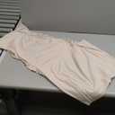 OYOANGLE Women's Maternity Mock Neck Sleeveless Ruched Dress Pregnancy Bodycon Maxi Tank Dresses Baby Shower Photoshoot (Large, Apricot)