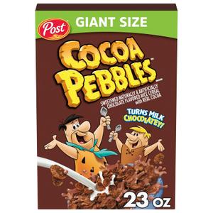 2 x Cocoa PEBBLES Cereal, Chocolatey Kids Breakfast, Gluten Free Rice Crunch, 23 oz Box (EXP 09/04/26)