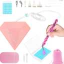 Lanzeyo Rechargeable Electric Diamond Painting Pen Vacuum Diamond Art Pen with Long Endurance Battery Electric Vacuum Pen with Beads Storage Tray for Gem Art Diamond Art Accessories (Pink)