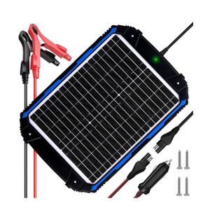 SUNER POWER 20W 12V Solar Battery Trickle Charger & Maintainer PRO, Built-in Intelligent MPPT Controller, Waterproof 12 Volt 20 Watt Solar Panel Charging Kits for Car Marine RV Trailer Boat Automotive