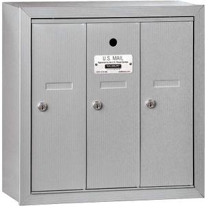 Salsbury Industries 3503ASU Surface Mounted Vertical Mailbox with 3 Doors and USPS Access, Aluminum