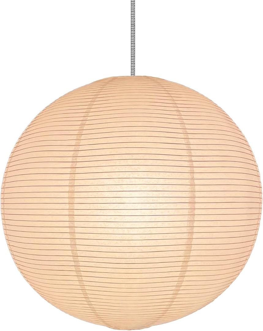 White Round paper lamp shade 50cm (19Inch) Chinses Lantern Pendant Lamp Shade, Large Foldable Lampshade
