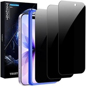 TZGZT (Real Anti Spy) 3 Pack for iPhone 17 Privacy Screen Protector Tempered Glass Private Film Accessories, Case Friendly, with Easy to Install Kit, Bubble Free, Scratch Resistant