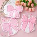 3 Pcs Pink Bow Kitchen Towel with Hanging Loops Coquette Hanging Hand Towel Cute Bow Soft Thick Dish Cloth for Bathroom Pink Decoration Hand Drying Tea Cloth for Cooking Baking Cleaning