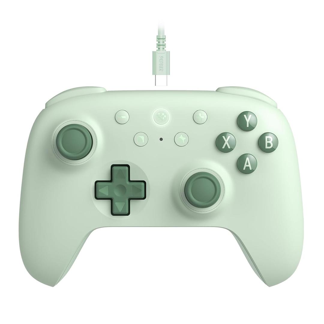 8BitDo Ultimate 2C Wired Controller for Windows PC and Android, with 1000Hz Polling Rate, Hall Effect Joysticks and Hall Triggers, and Remappable L4/R4 Bumpers (Green)