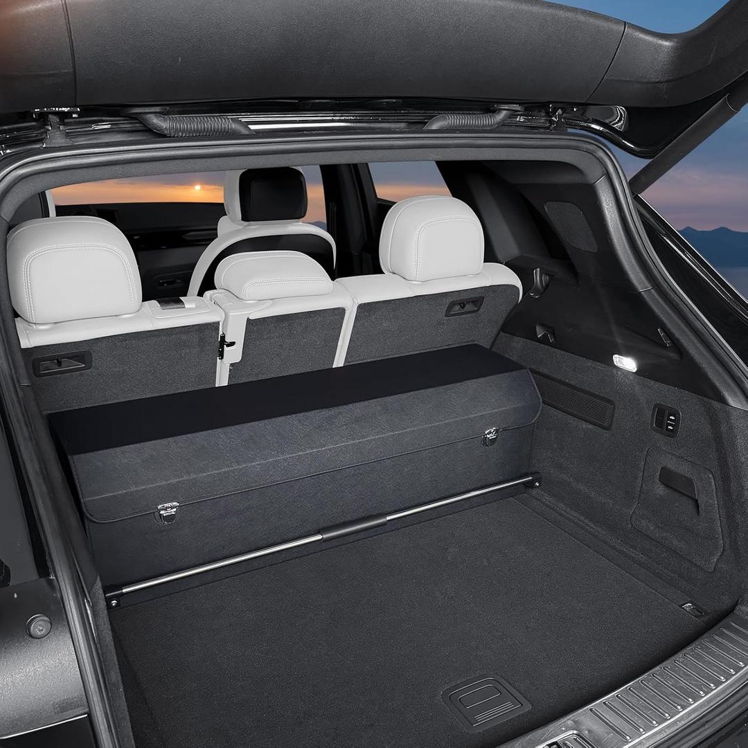 Trunk Organizer for SUV, Collapsible Leather Trunk Organizer for Car with Lid Car Storage for Sedans, Truck, Van, Jeep (Black, 37 x 11.4 x 12.2in)