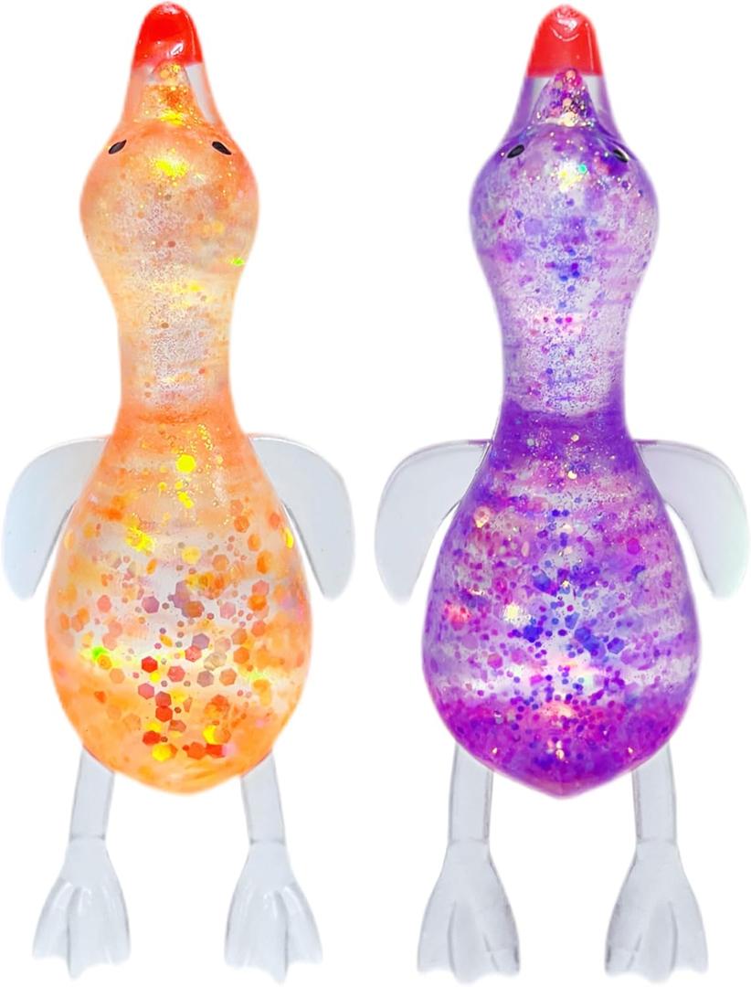 2 Pack Duck Sugar Stress Ball Squishy Toys Kids and Adults, Kawaii Squishy Stress Balls, Duck Sugar Ball Squeeze Toys,, Party Favors, Easter Basket Stuffers (Yellow & Purple)