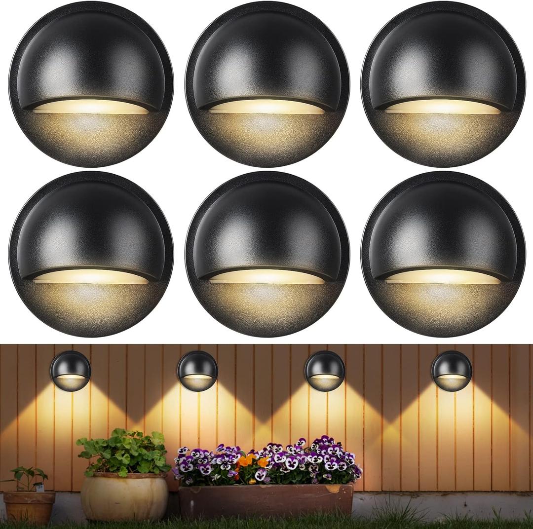 6 Pack Low Voltage LED Deck Lights Kits,Warm White Deck Lighting with 12-36V AC/DC Waterproof IP67 Landscape Step Night Light 2.5W 2700K for Yard Step Garden Stair Patio Pool Floor Corner Decoration