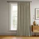 HPD Half Price Drapes Signature Velvet Thermal Blackout Curtains for Living Room 84 Inch Long (1 Panel) Rod Pocket Insulated Blackout Curtains for Bedroom Window Curtains, 100W x 84L, Cool Beige