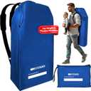 ONGUARD Waterproof Single and Double Stroller Bag for Airplane - Travel Stroller Cover for Air Travel and Storage - Gate Check Bag Backpack- Baby Airplane Essentials - Blue