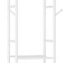 Furologee Portable Clothes Rack for Hanging Clothes, Rolling Clothing Rack With 3-Tier Shelves, Small Garment Rack with Wheels for Bedroom Living Room Laundry Room, White