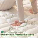 NEWDECO Queen Size Mattress Topper Cooling Viscose Made from Bamboo Thick Support Pillow Top Mattress Pad for Back Pain Relief Soft Breathable Mattress Cover with 8-18 Deep Pocket (Green, Queen)