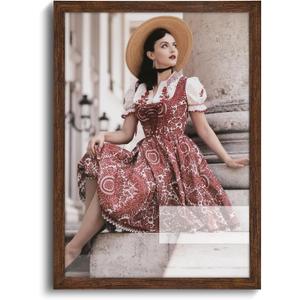 HLiWEGNS Dark Brown 14x20 Frame -Single Frame - Rustic Woodgrain 14 x 20 Poster Frame with Plexiglass for Wall Gallery Display, 14x20 Picture Frame for Puzzles, Artwork, Photos and Posters