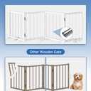 BFNN Free Standing Dog Gate, 16.5" High Short Pet Gate for Stairs and Doorways, Up to 48" Wide Foldable Puppy Fence, Indoor & Outdoor Use, No Drilling and No Assembly, for Small & Toy Dogs, White